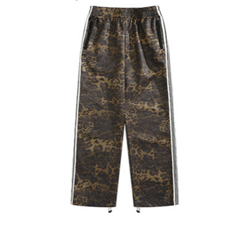 Herretøj Retro leopardprint sportsdragtjakke Trendy mærke herre vintage digital print Stribet jakke joggingbukser_voghion.com