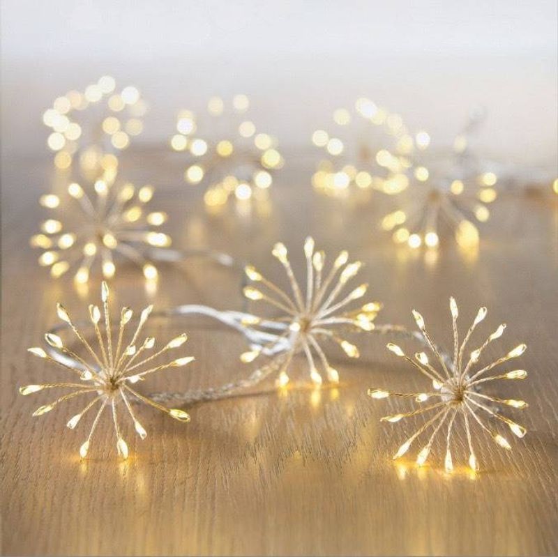 ​​Solar LED Firework Lights, 10 Pcs Copper Wire String Lights For Christmas, Garden, Patio, And Outdoor Decor, Warm White/Colorful, IP44 Waterproof_voghion.com