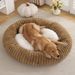 All-Season Round Dog Soft Comfortable Cat Bed Striped Plush Mat Donut Pet Nest_voghion.com