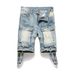 Trendy Loose Straight Multi-Pocket Cargohose mit Kordelzugverzierung Herren-Jeansshorts_voghion.com
