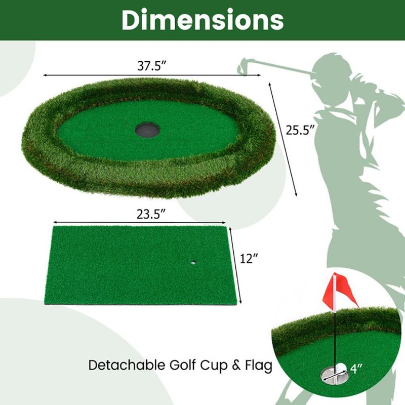 Complete Floating Golf Green Set Floating Golf Green Oval Floating Chipping For Pool_voghion.com