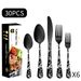 Set da tavola in acciaio inossidabile con coltello, forchetta e cucchiaio, 30 pezzi, set da tavola occidentale per 6 persone_voghion.com