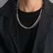 Version Of Ins Thick And Thin Titanium Steel Choker Necklace Men And Women Trendy Cross Hip Hop Simple Couple Double Layer Necklace_voghion.com