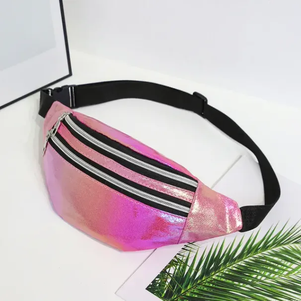 Marsupio con ologramma laser a colori sfumati, marsupio a tracolla, borsa da viaggio, per camminare, correre, escursioni, ciclismo, sport_voghion.com