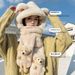 Set di 3 pezzi per bambini, con cappello caldo, guanti e sciarpa, autunno e inverno, in peluche, piccolo orso_voghion.com
