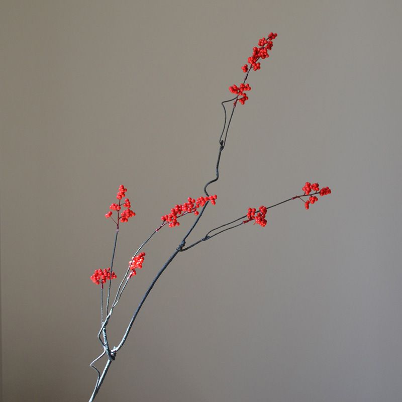 Bloemstuk in Chinese stijl, Zen-spiesjes, hulstfruit, acaciafruit, rijk fruit, rood fruit, bessen, decoratie voor theetafel, imitatiefruit_voghion.com