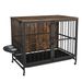 Modern Kennel Dogs Room Up To 60 LB, Dog Crate Furniture With Multi-Purpose Rremovable Ttray, Double-Door Dog House, Lift Panel, 360 Degree Rotation_voghion.com