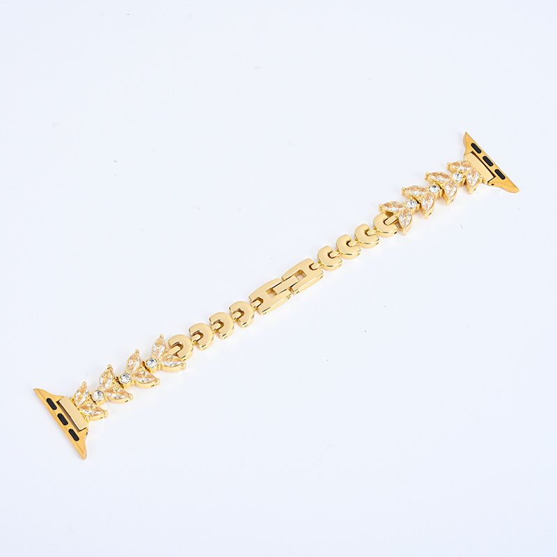 Suitable for Apple Applewatch 78 generation SE metal chain iwatch butterfly full diamond women's single row watch_voghion.com