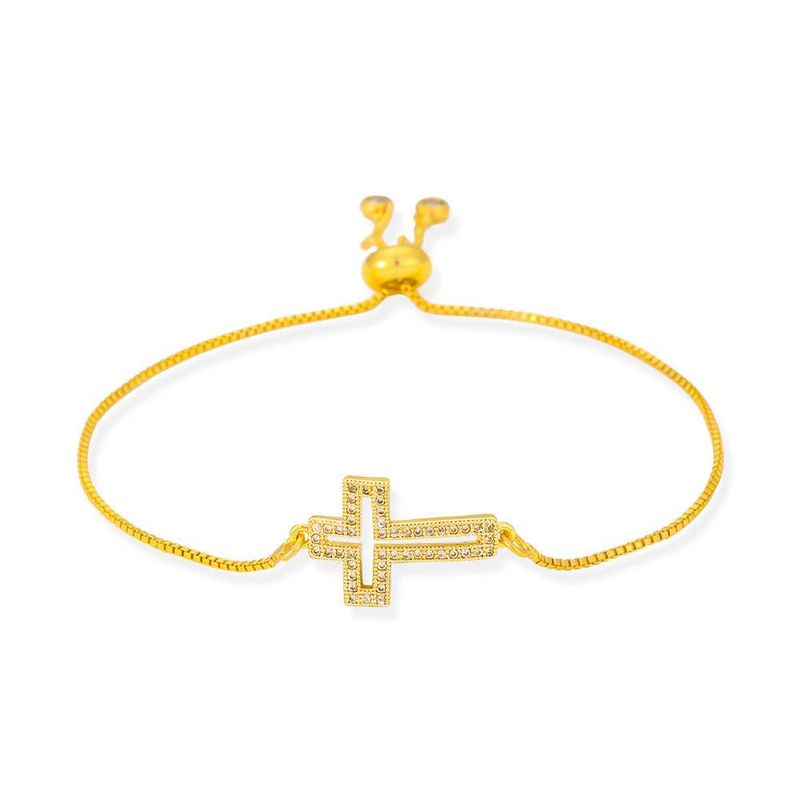 Jewelry Gold Plated Pendant Bracelet Fade Micro Inlaid Zircon Simple Design_voghion.com