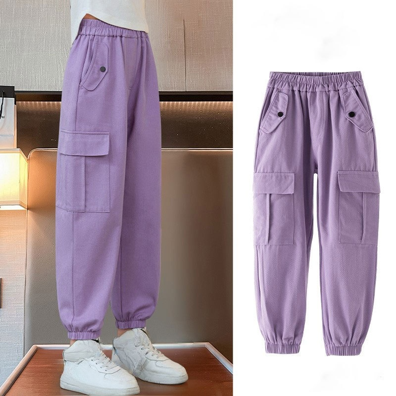 Tute per bambini Stile primaverile e autunnale Pantaloni larghi e versatili per bambini alla moda Vestiti invernali per bambini grandi Pantaloni lunghi_voghion.com