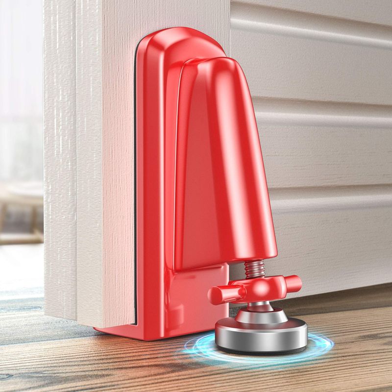 Door Stopper Security - Portable Door Jammer For Travel Security Anti-Theft, Apartment Hotel Door Lock - Protect Homeowners And Children, Female Safety Self-Defense Locking Device (Red)_voghion.com