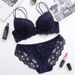 Factory Direct Women's European And American Sexy Lace Bra Set Underwear Beautiful Back Deep V Small Chest Gathered Comfortable And Breathable_voghion.com