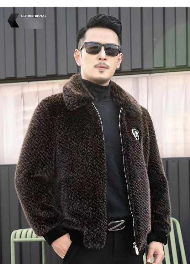 Men's Faux Fur Jacket – Winter Graphene-Enhanced Mink-Like Coat With Luxurious Texture (Black, Coffee)_voghion.com
