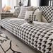 Luxury Houndstooth Chenille Sofa Cover Set – Premium All-Season Protector For Sectional Couches & Accent Pillows_voghion.com