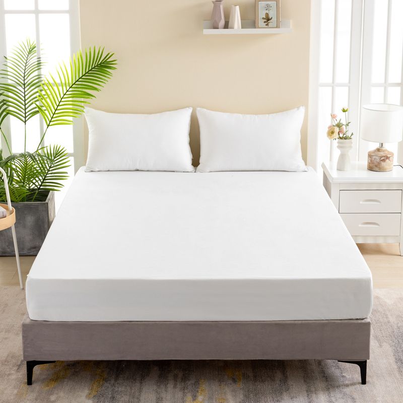 Home Furniture Solid Color Waterproof Bed Sheet Mattress Protector_voghion.com