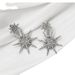 Fashion New Snowflake Style Full Diamond Back Hanging Hexagram Stud Earrings Accessories_voghion.com