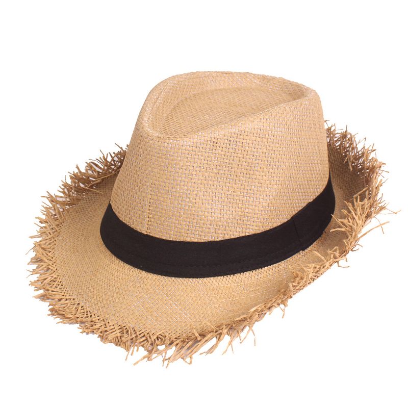 Selected 2024 Frühling/Sommer Sonnenschutzhut Zylinder für Männer und Frauen Britischer Retro-Jazzhut Paar Outdoor UV-Schutz Strandstrohhut_voghion.com