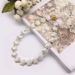 Curtain Tiebacks New Simple No-Drill Shell Rose Shape Pearl Chain Magnetic Luxury_voghion.com