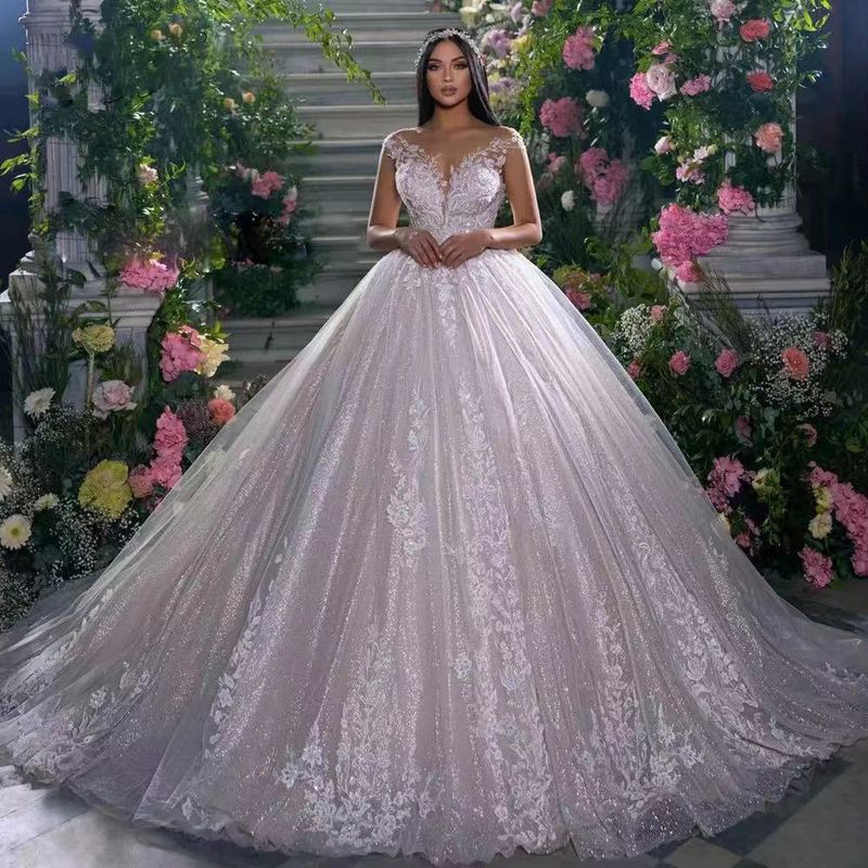 Women's Clothing Main wedding dress new bride forest sling retro high end heavy luxury trailing wedding dress female skirt_voghion.com