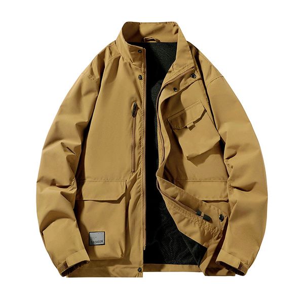 Lässige Outdoorjacke für Herren – Leichter, winddichter Arbeitsmantel mit Reißverschluss, stilvoll und vielseitig für Frühling und Herbst_voghion.com