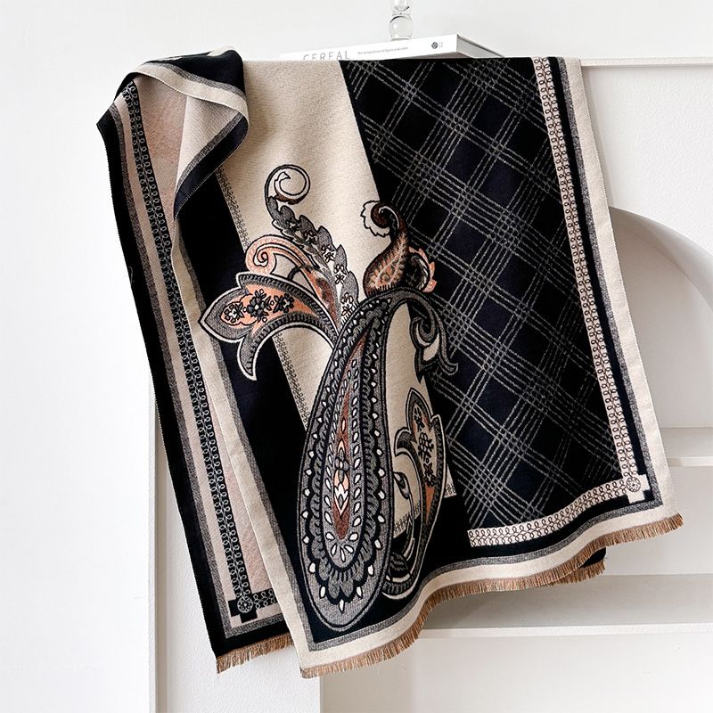 2024 nuova sciarpa in cashmere double face autunnale con stampa floreale di anacardi personalizzata alla moda per le donne,_voghion.com