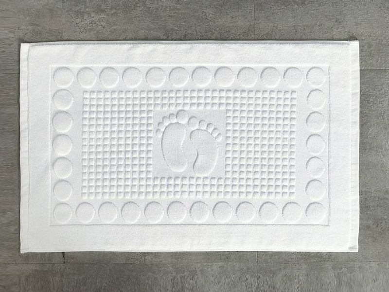 ​5-Star Hotel Jacquard Weave Footprint Bath Mat - Super Absorbent, Quick-Dry & Machine Washable Non-Slip Bathroom Floor Mat​​_voghion.com