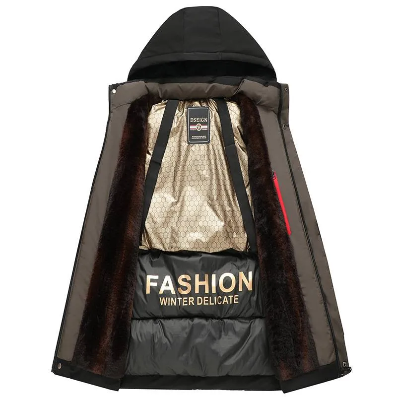 Men's Clothing Winter Coat Men's Thick Cotton Coat Warm Business Casual Down Cotton Coat Medium Long Cotton Coat Winter Coat_voghion.com