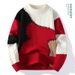 Modischer Herren-Strickpullover mit Farbblockmuster – Lässiger Pullover in lockerer Passform mit gesticktem Logo, weiche Modalmischung für optimalen Tragekomfort im Winter_voghion.com