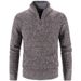 "Cardigan unisex foderato in pile – Maglione lavorato a maglia minimalista con collo alto e orlo a coste"_voghion.com