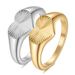 Anello in acciaio inossidabile con design a cuore sfaccettato alla moda, in oro IP per donna_voghion.com