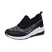 Plus Size Wedge 2023 Spring New Rhinestone Hidden Shoes High Heel Slip-On Casual Sneakers For Women_voghion.com