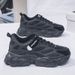 2025 Spring New Breathable Mesh Men's Korean Version Versatile Thick Soled Sports Casual Dad Trendy Shoes_voghion.com