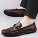Summer British Style Men's Business Leather Trendy Slip-On Driving Shoes 2025 Korean Version Casual Loafers_voghion.com