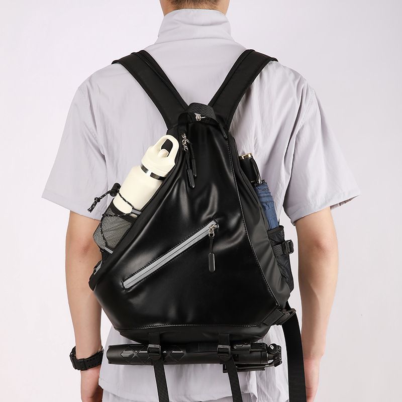 2025 Summer New Functional Backpack Men's Crossbody Anti-splashing Skin Film Large Capacity Backpack Multi-function_voghion.com