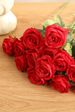 10szt sztuczne róże kwiaty z łodygami Slik kwiaty bukiet realistyczny długi łodyga róży na walentynki_voghion.com