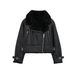 Women's Clothing 2024 autumn and winter new style with belt fur double sided jacket_voghion.com