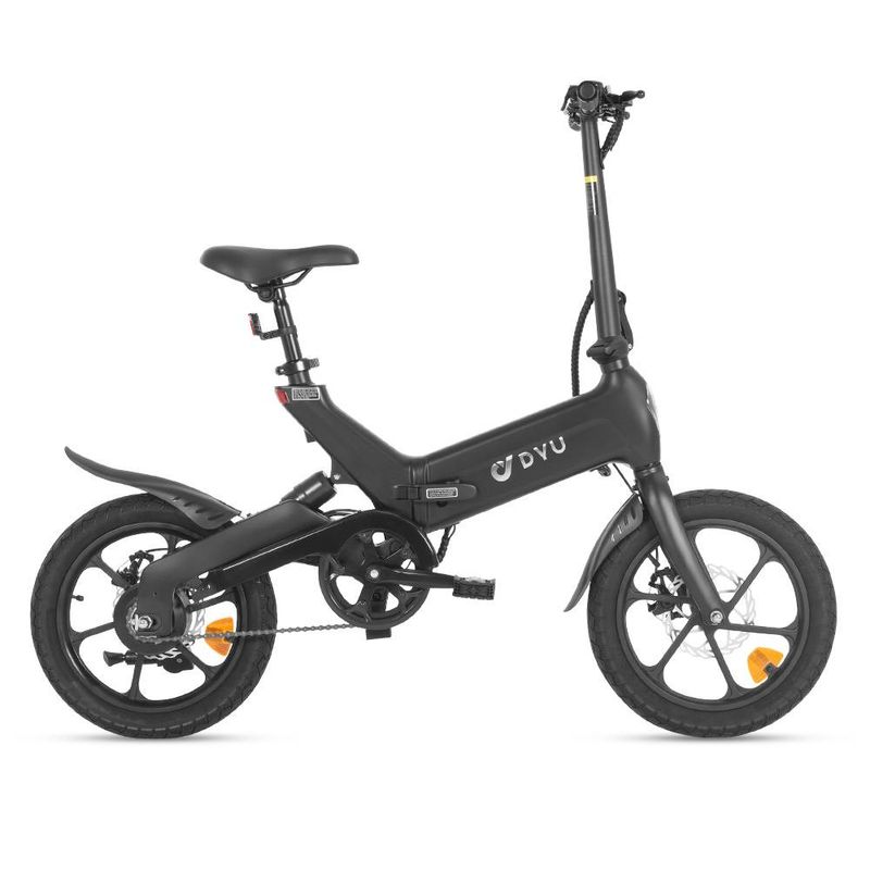 DYU A16 Bicicletă electrică de oraș, motor fără perii de 350W, baterie litiu de 48 V și 7,5 Ah, anvelopă de 16 inch, baterie electrică de 48 V, aliaj de aluminiu_voghion.com