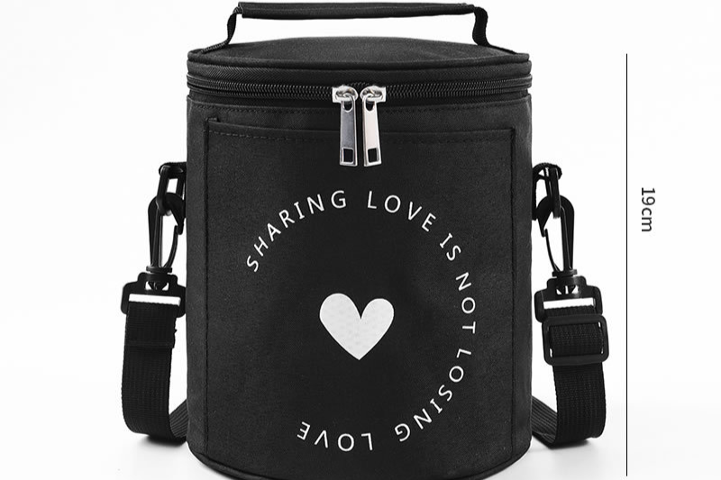 Functional Bags New Style Portable Single Shoulder Lunch Bag Large Capacity Work Fresh Keeping Lunch Box Bag Round Barrel Aluminum Foil Thick Bag_voghion.com