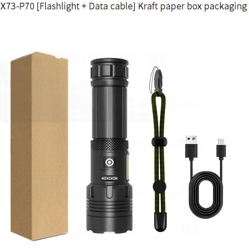 P90 Tactical Flashlight - Ultra Bright 10000 Lumens LED, Zoomable Rechargeable Aluminum Flashlight For Outdoor, Camping, Emergency_voghion.com