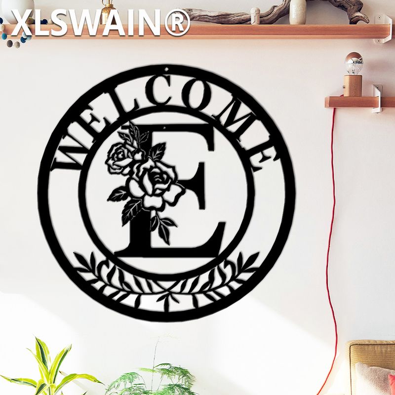 Personalized Name Sign, Welcome Sign Metal Wall Art, Personalized Name Sign, Welcome Sign Wall Art_voghion.com