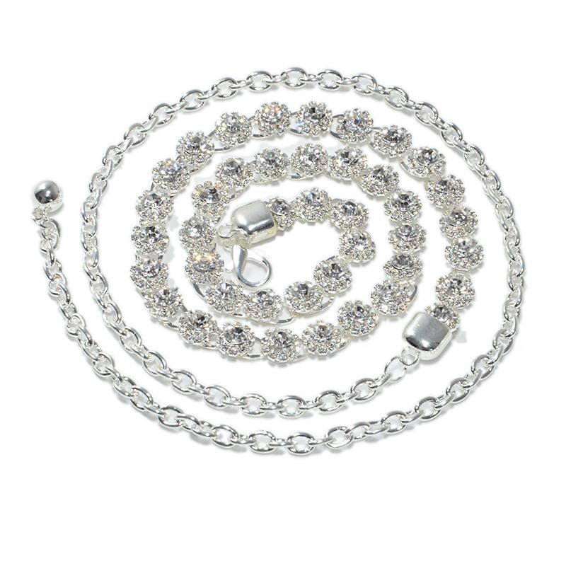 Cintura para danza del vientre, colgante de gota de Metal, cinturón fino plateado, cadena Punk personalizada para mujer_voghion.com