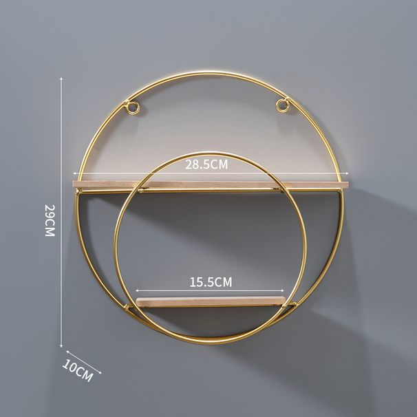 Golden Moon Wall Shelf Set – 3-Tier Decorative Floating Shelves For Bathroom, Bedroom & Living Room, No-Drill Installation_voghion.com