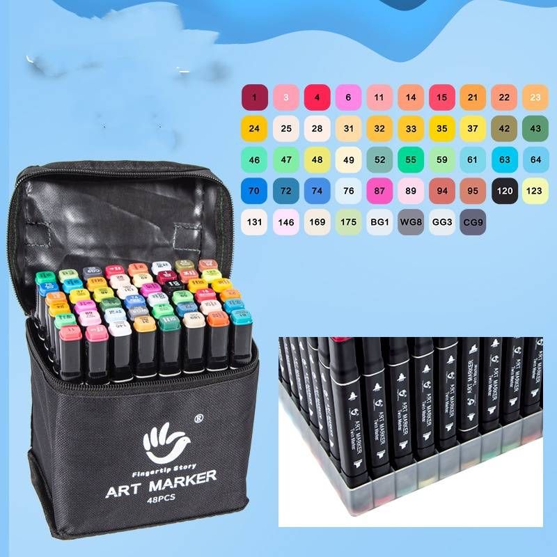Fournitures de correction Ensemble de marqueurs acryliques 24 couleurs Stylo à point à tête souple pour enfants Stylo à point à double tête 36 couleurs Pinceau d'art pour enfants_voghion.com