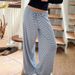 Lässige Streifen Niedrige Taille Baggy Jogginghose Kordelzug Elastische Hose Frauen Beiläufige Lose Gerade Bein Hosen Sommer Streetwear_voghion.com