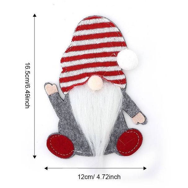 Service de table de Noël comprenant un porte-couverts Père Noël et un gnome, des ronds de serviette et une décoration pour les fêtes de Noël et la maison. Décoration de table festive pour les fêtes de Noël et la maison._voghion.com