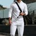 Neu Herren Casual Anzug Outdoor Waffel Kapuze Einfarbig Langarm Hosen Set_voghion.com