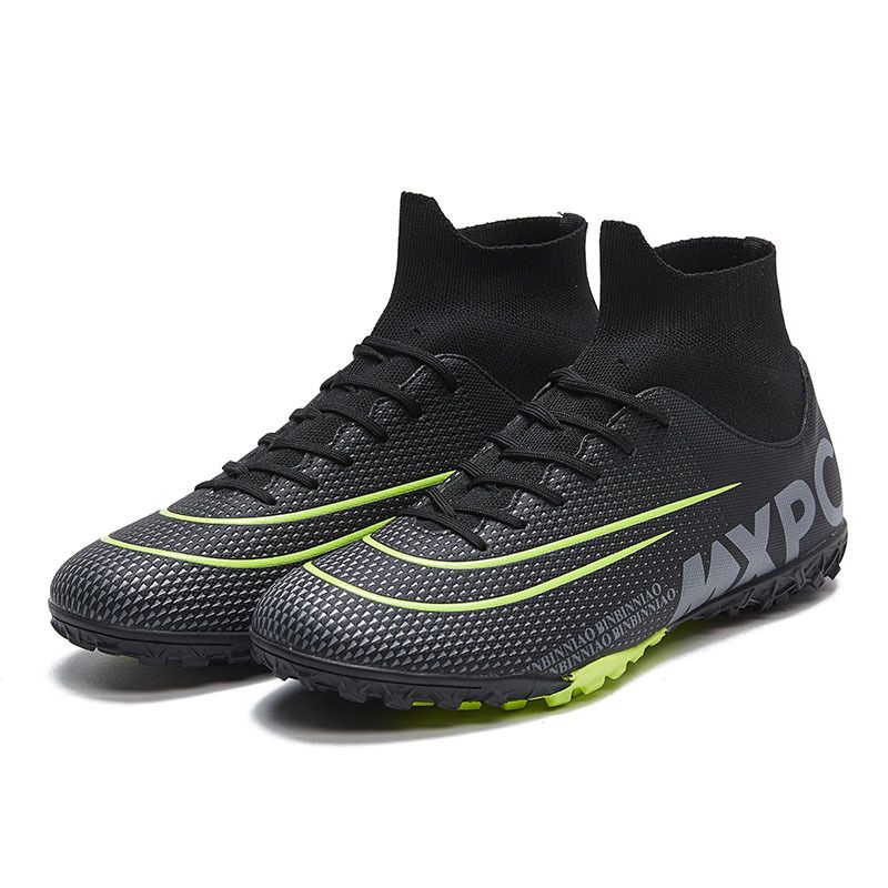2022 new cross-border FGTF football shoes for men, breathable high-top long and short spike football shoes, fashionable foreign trade large size 45_voghion.com