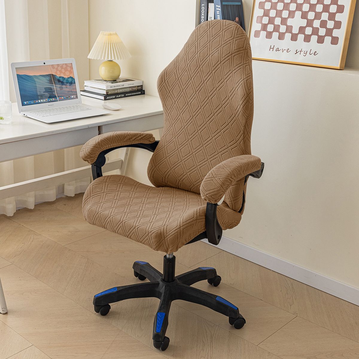 Coprisedia da gaming elasticizzato - Motivo a rombi - Vestibilità universale per sedie da PC/ufficio (colori multipli)_voghion.com