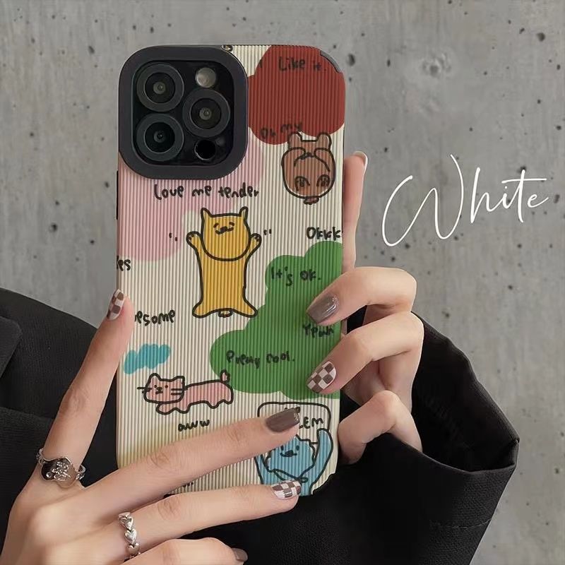 Cute Doodle Kitten Compatible With IPhone 15 Pro Max Case 14 13 XR Niche 12 11 XS Creative Fun_voghion.com