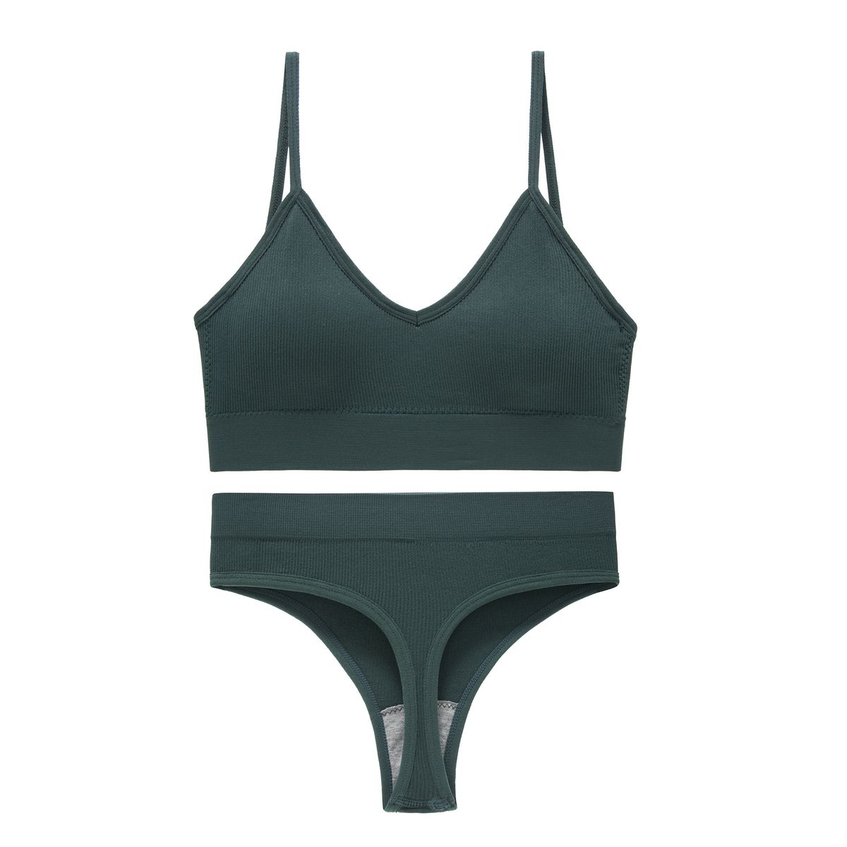 Women's Intimates Without Steel Ring Large Size Beautiful Back Adjustable Camisole Small Chest Gathered French T String Bra_voghion.com